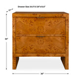 Modern European furniture - 2-Drawer Burl Accent Chest - www.oroa.com