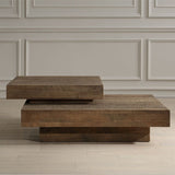 Modern European furniture - 2-Layer Natural Oak Coffee Table - www.oroa.com