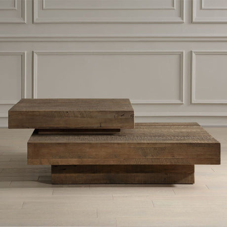 Modern European furniture - 2-Layer Natural Oak Coffee Table - www.oroa.com