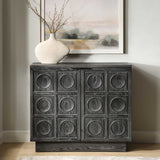 Modern European furniture - Circle Carved Elm 2-Door Cabinet - www.oroa.com