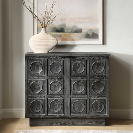   Circle Carved Elm 2-Door Cabinet | Oroa.com