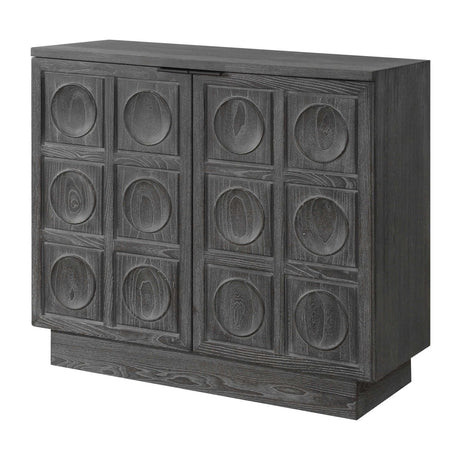 Modern European furniture - Circle Carved Elm 2-Door Cabinet - www.oroa.com