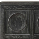 Modern European furniture - Circle Carved Elm 2-Door Cabinet - www.oroa.com