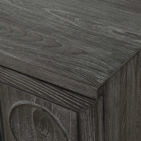 Modern European furniture - Circle Carved Elm 2-Door Cabinet - www.oroa.com