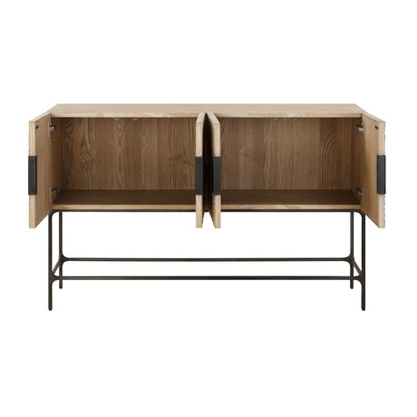 Modern European furniture - Elm Veneer 4-Door Cabinet - www.oroa.com