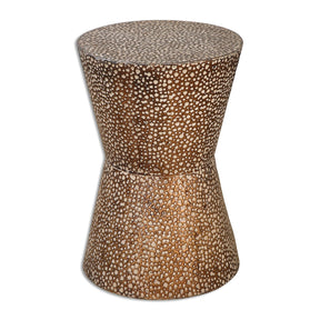 Hammered Bronze Hourglass Accent Table by Uttermost Cutler