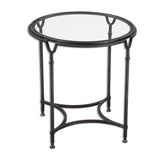 Modern European furniture - Black Steel Framed Side Table - www.oroa.com