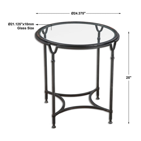 Modern European furniture - Black Steel Framed Side Table - www.oroa.com
