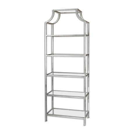 Modern European furniture - Silver Leaf Glass Bookshelf - www.oroa.com