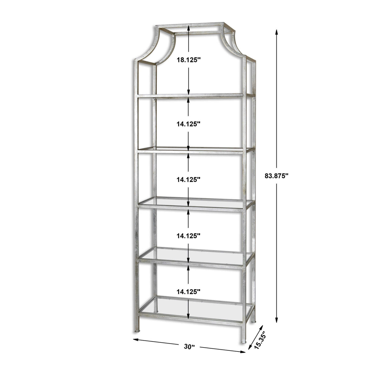 Modern European furniture - Silver Leaf Glass Bookshelf - www.oroa.com
