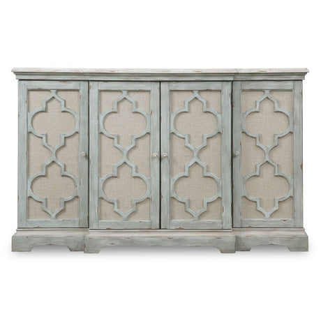 Modern European furniture - Gray Open-Carved 4-Door Cabinet - www.oroa.com
