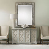 Modern European furniture - Gray Open-Carved 4-Door Cabinet - www.oroa.com