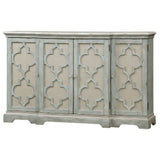 Modern European furniture - Gray Open-Carved 4-Door Cabinet - www.oroa.com