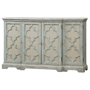   Gray Open-Carved 4-Door Cabinet | Oroa.com