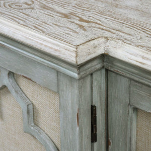   Gray Open-Carved 4-Door Cabinet | Oroa.com