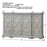 Modern European furniture - Gray Open-Carved 4-Door Cabinet - www.oroa.com