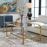 Modern European furniture - Gold Framed Coffee Table - www.oroa.com