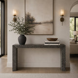 Modern European furniture - Chiseled Black Elm Console Table - www.oroa.com