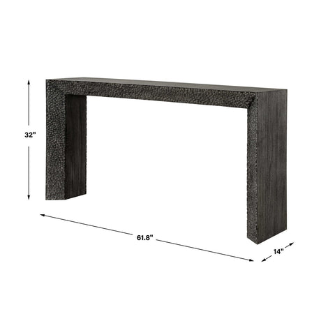 Modern European furniture - Chiseled Black Elm Console Table - www.oroa.com