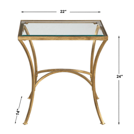 Modern European furniture - Gold Framed Glass End Table - www.oroa.com