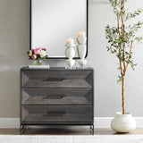 Modern European furniture - Gray Glazed Acacia 3-Drawer Chest - www.oroa.com
