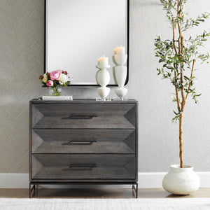   Gray Glazed Acacia 3-Drawer Chest | Oroa.com