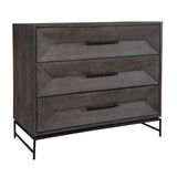 Modern European furniture - Gray Glazed Acacia 3-Drawer Chest - www.oroa.com