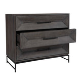 Modern European furniture - Gray Glazed Acacia 3-Drawer Chest - www.oroa.com