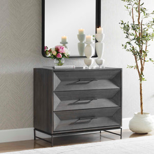   Gray Glazed Acacia 3-Drawer Chest | Oroa.com