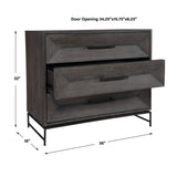 Modern European furniture - Gray Glazed Acacia 3-Drawer Chest - www.oroa.com