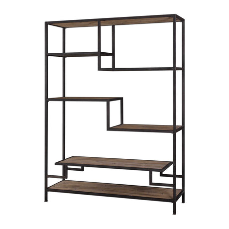 Modern European furniture - Pine Wood Staggered-Shelf Bookcase - www.oroa.com