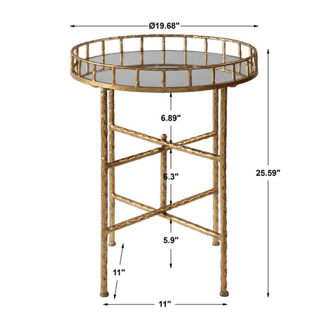 Modern European furniture - Gold Framed Mirror Accent Table - www.oroa.com