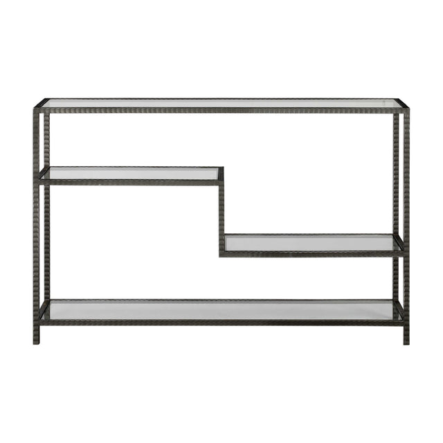 Modern European furniture - Black Iron Multilayered Console Table - www.oroa.com