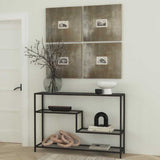 Modern European furniture - Black Iron Multilayered Console Table - www.oroa.com