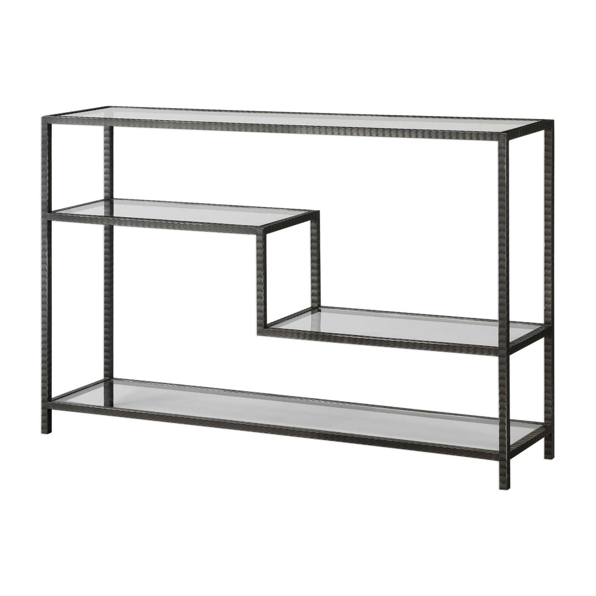 Modern European furniture - Black Iron Multilayered Console Table - www.oroa.com