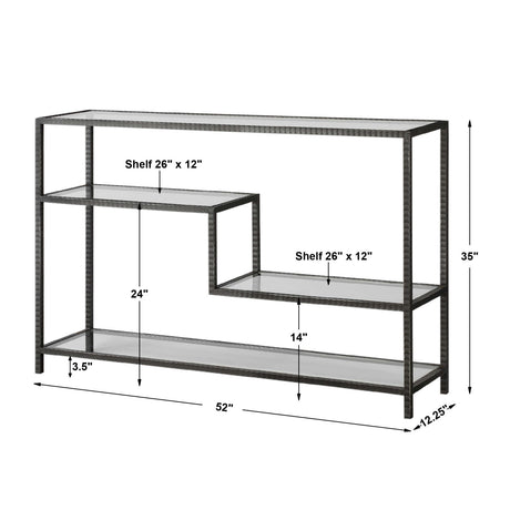 Modern European furniture - Black Iron Multilayered Console Table - www.oroa.com