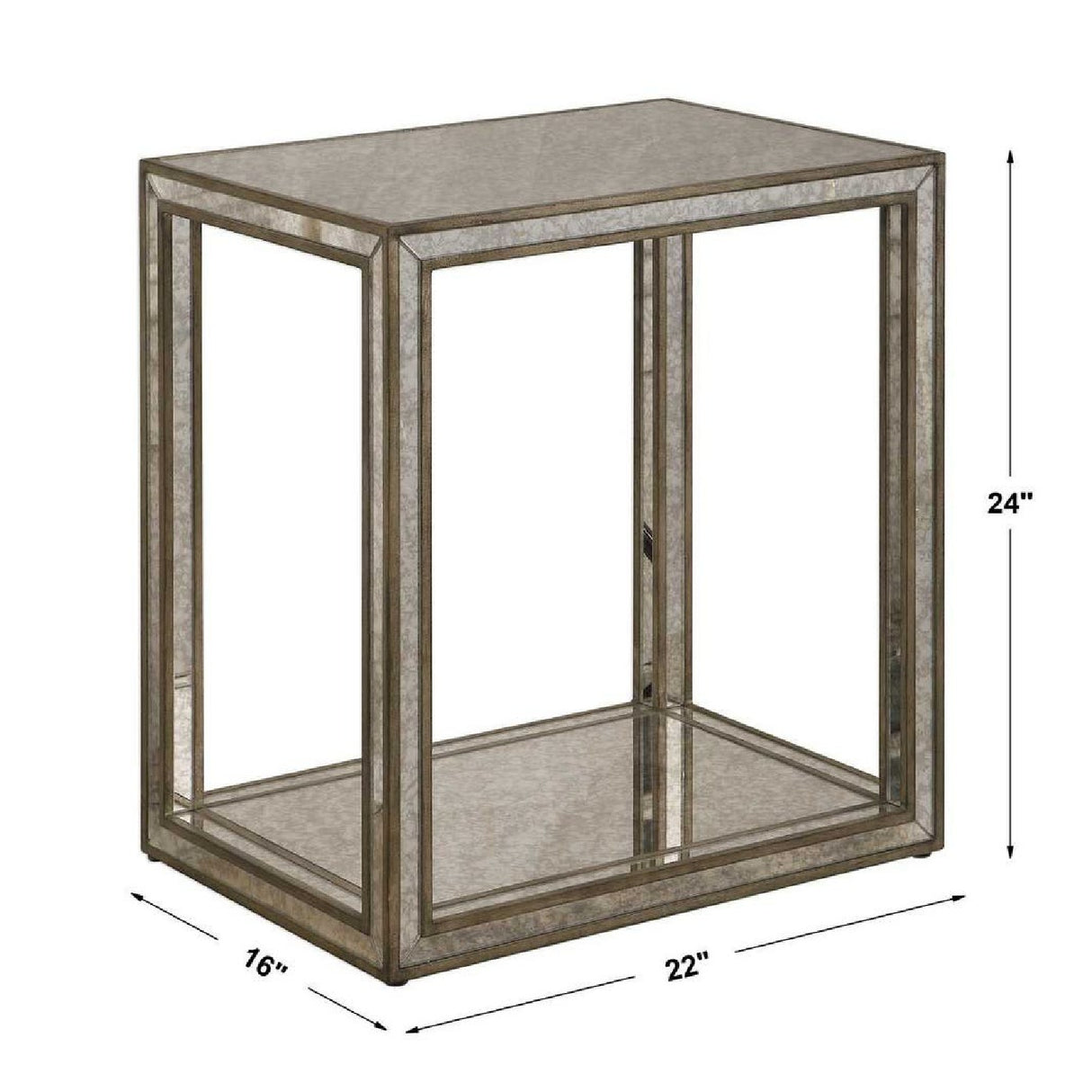 Mottled Antique Mirror End Table | Uttermost Julie
