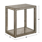 Mottled Antique Mirror End Table | Uttermost Julie
