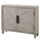 Modern European furniture - Whitewashed Fir Wood 2-Door Cabinet - www.oroa.com