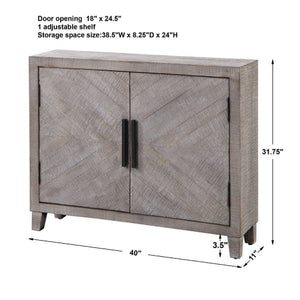   Whitewashed Fir Wood 2-Door Cabinet | Oroa.com