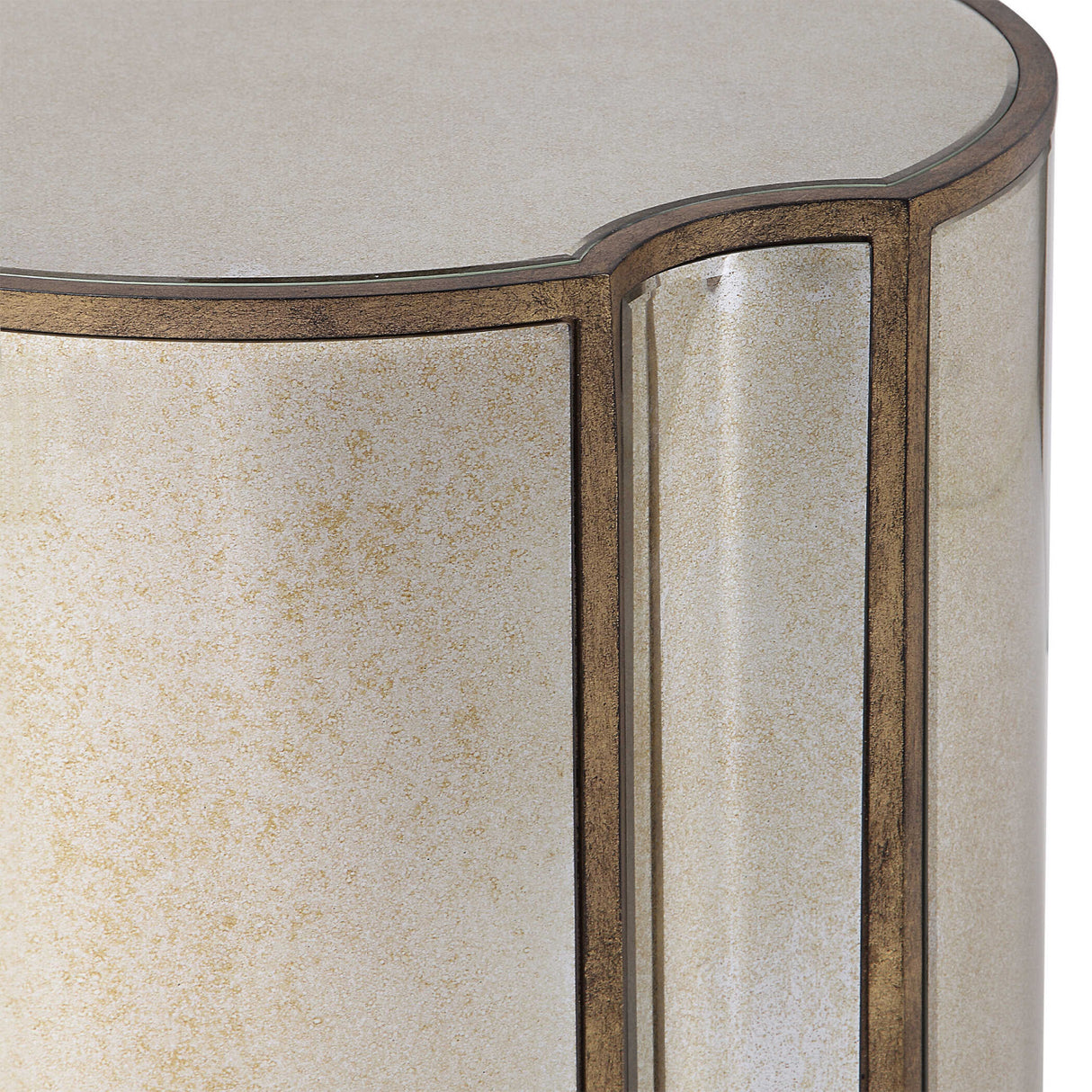   Antique Mirror Quatrefoil Accent Table | Oroa.com