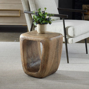   Washed Suar Wood Accent Stool | Oroa.com
