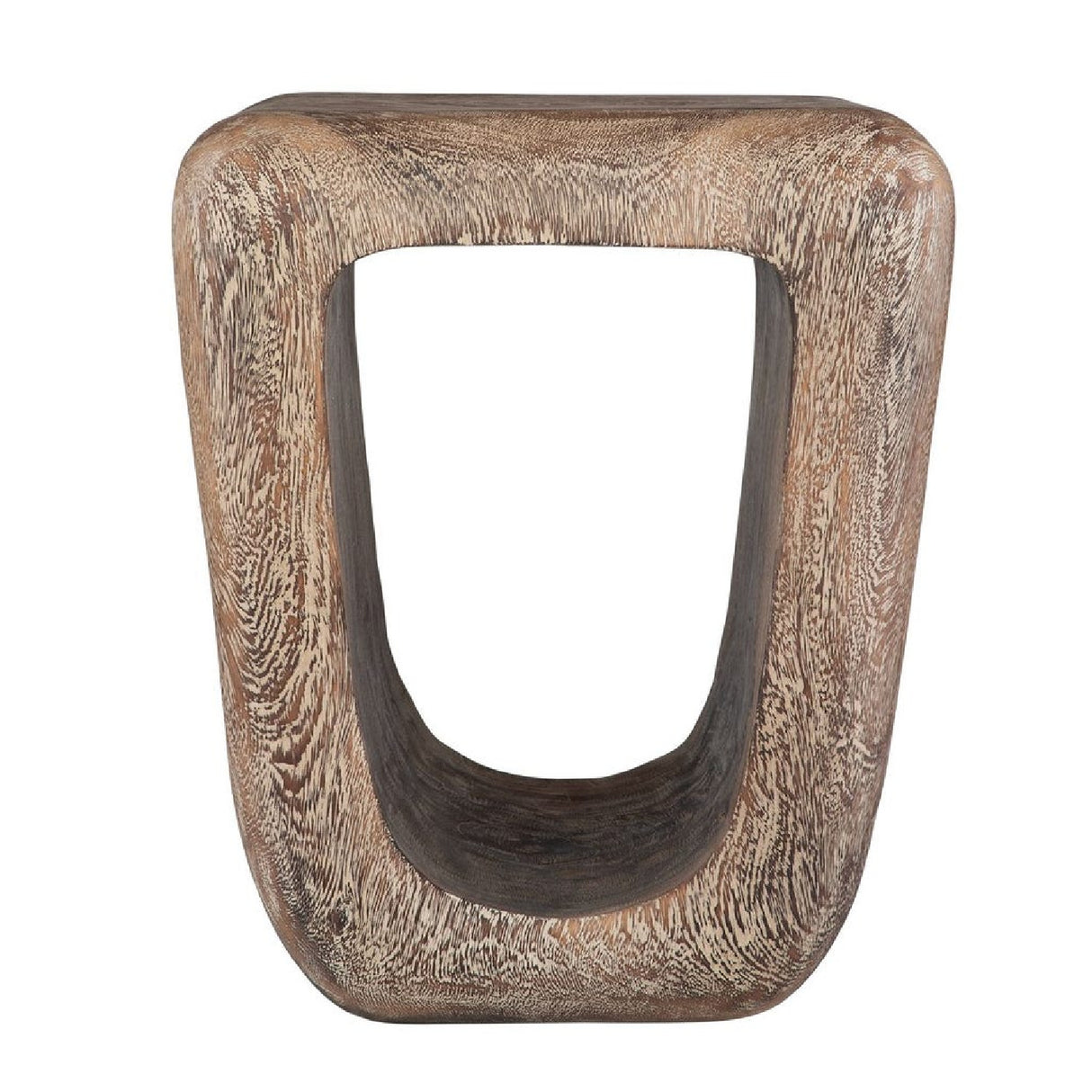   Washed Suar Wood Accent Stool | Oroa.com