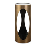 Modern European furniture - Cylindrical Brass Mirrored Drink Table - www.oroa.com