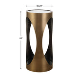 Modern European furniture - Cylindrical Brass Mirrored Drink Table - www.oroa.com