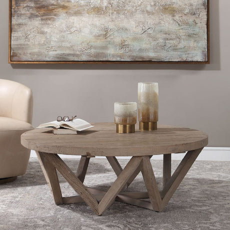 Round Elm Wood Coffee Table | Uttermost Kendry