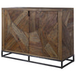 Modern European furniture - 2-Door Marquetry Wooden Cabinet - www.oroa.com