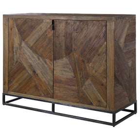 2-Door Marquetry Wooden Cabinet by Uttermost Evros