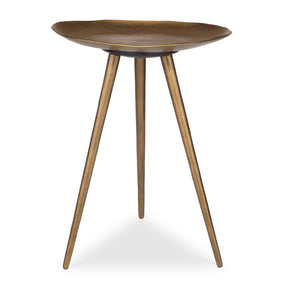 Modern European furniture - Antique Brass Tripod Accent Table - www.oroa.com