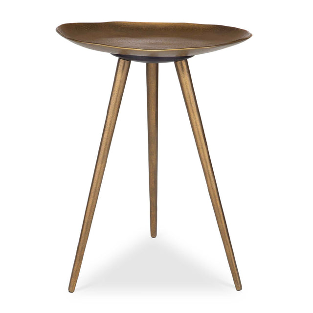Modern European furniture - Antique Brass Tripod Accent Table - www.oroa.com
